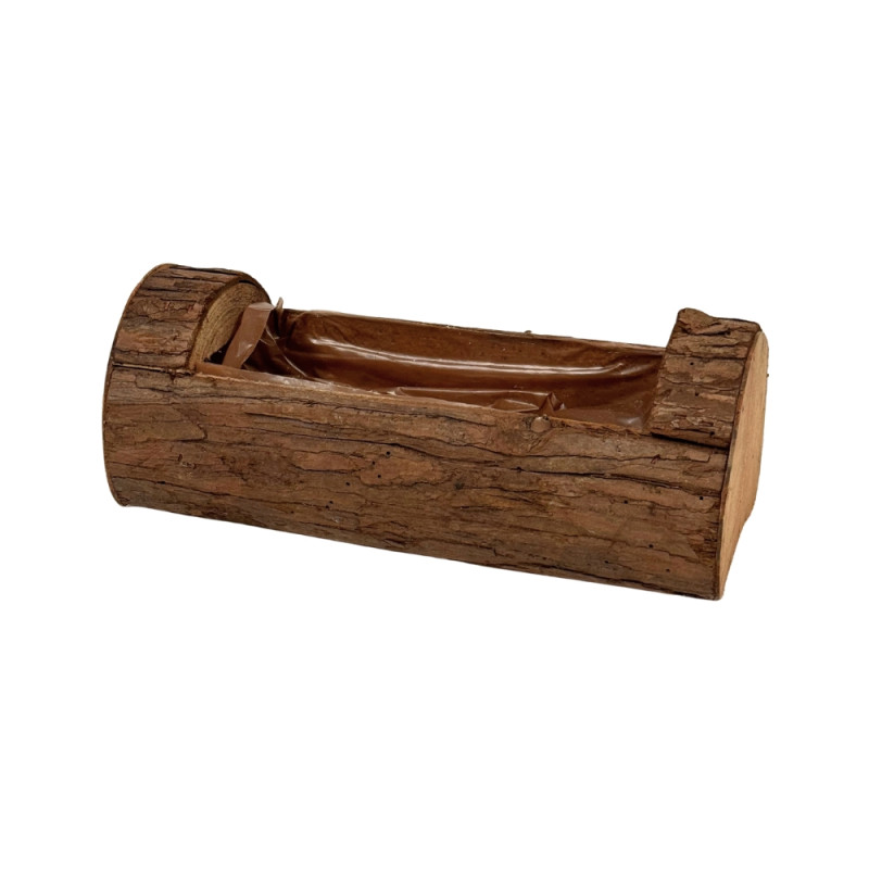 Osłonka z kory do Kwiatów Kompozycji Podłużna Brązowa 31 cm