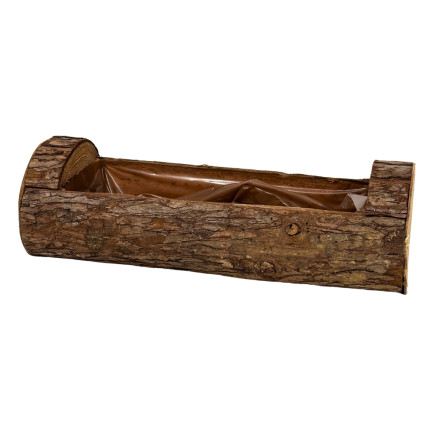 Osłonka z kory do Kwiatów Kompozycji Podłużna Brązowa 41 cm