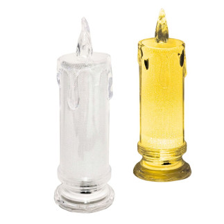 Świeca Wkład Brokatowa Świeczka Led 18 cm Akrylowa Ciepłe Światło Baterie