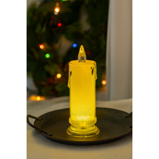 Świeca Wkład Brokatowa Świeczka Led 18 cm Akrylowa Ciepłe Światło Baterie