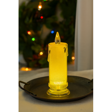 Świeca Wkład Brokatowa Świeczka Led 18 cm Akrylowa Ciepłe Światło Baterie
