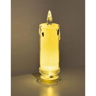 Świeca Wkład Brokatowa Świeczka Led 18 cm Akrylowa Ciepłe Światło Baterie
