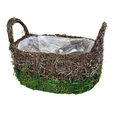 Osłonka Koszyk do kwiatów Kompozycji z Mchu Naturalna Mech 25 cm