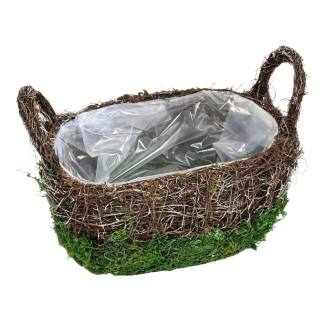 Osłonka Koszyk do kwiatów Kompozycji z Mchu Naturalna Mech 25 cm