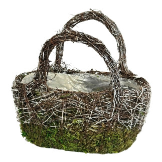 Osłonka Koszyk do kwiatów Kompozycji z Mchu Naturalna Mech 25 cm