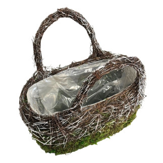 Osłonka Koszyk do kwiatów Kompozycji z Mchu Naturalna Mech 25 cm