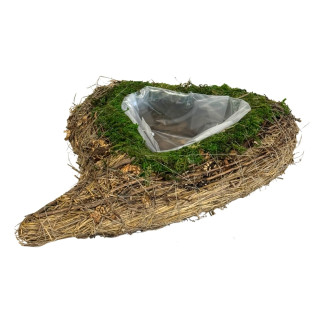 Osłonka Serce do kwiatów Kompozycji z Mchu Naturalna Mech 33 cm