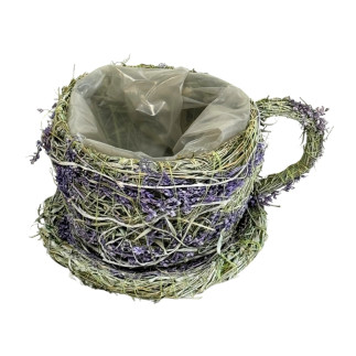 Osłonka Filiżanka do kwiatów Kompozycji z Mchu Naturalna Mech 23 cm