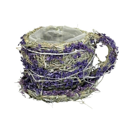 Osłonka Filiżanka do kwiatów Kompozycji z Mchu Naturalna Mech 19 cm