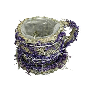 Osłonka Filiżanka do kwiatów Kompozycji z Mchu Naturalna Mech 19 cm