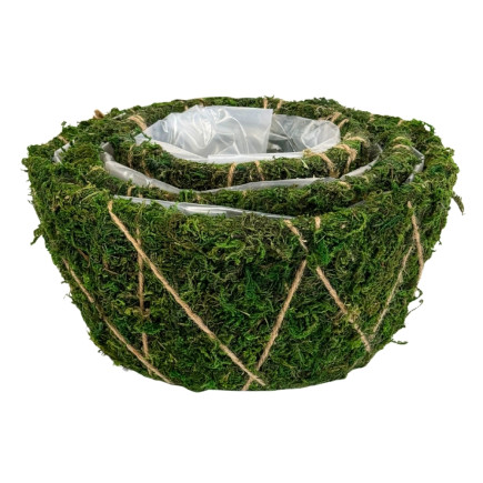 Komplet Osłonek z Mchu do kwiatów Kompozycji z Mchu Naturalna Mech 25 cm