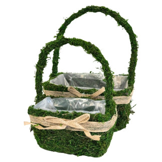 Komplet Koszyków z Mchu do kwiatów Kompozycji z Mchu Naturalna Mech 29 cm