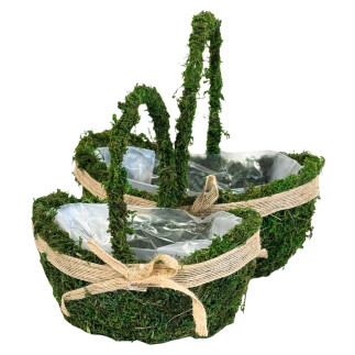 Komplet Koszyków z Mchu do kwiatów Kompozycji z Mchu Naturalna Mech 26 cm