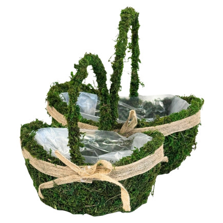 Komplet Koszyków z Mchu do kwiatów Kompozycji z Mchu Naturalna Mech 26 cm
