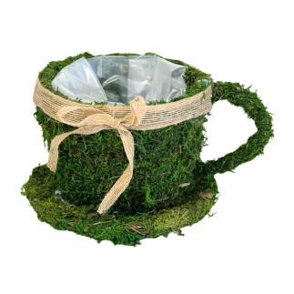 Osłonka Filiżanka do kwiatów Kompozycji z Mchu Naturalna Mech 23 cm