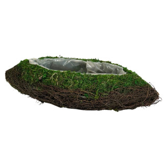 Osłonka Łódka z Mchu do kwiatów Kompozycji z Mchu Naturalna Mech 45 cm
