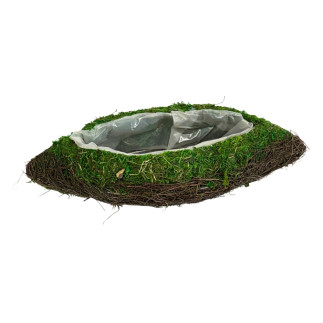 Osłonka Łódka z Mchu do kwiatów Kompozycji z Mchu Naturalna Mech 45 cm