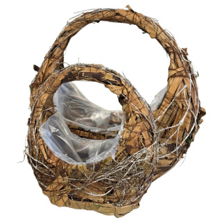 Komplet Koszyków do kwiatów Kompozycji z Mchu Naturalny Las Mech 29 cm