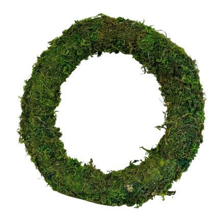 Wianek z Mchu do Kompozycji Dekoracji Zielony Naturalny Mech Dekoracja 27cm
