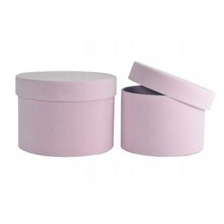 Flower Box Welurowe Lt. Pink S/2 17x13 15x11 cm