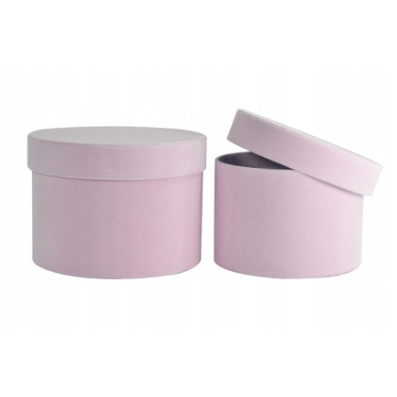 Flower Box Welurowe Lt. Pink S/2 17x13 15x11 cm