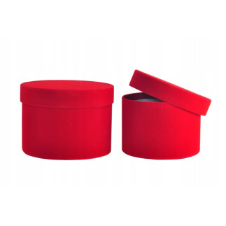 Flower Box Welurowe RED S/2 17x13 15x11 cm