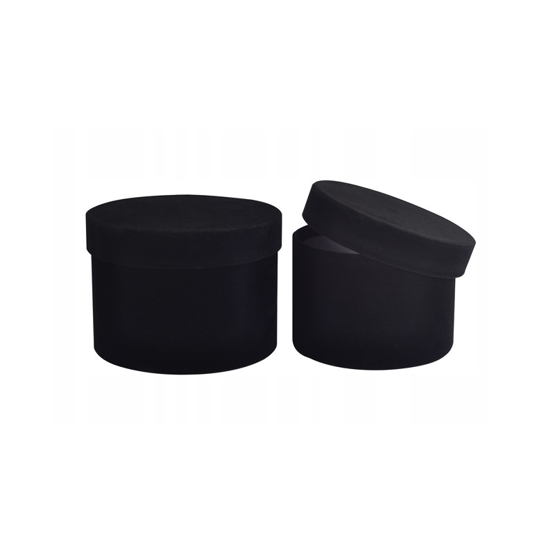 Flower Box Welurowe BLACK S/2 17x13 15x11 cm
