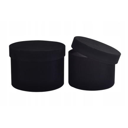Flower Box Welurowe BLACK S/2 17x13 15x11 cm