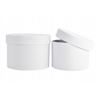 Flower Box Welurowe WHITE S/2 17x13 15x11 cm