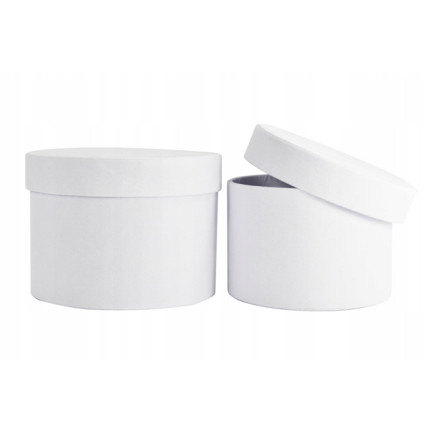 Flower Box Welurowe WHITE S/2 17x13 15x11 cm