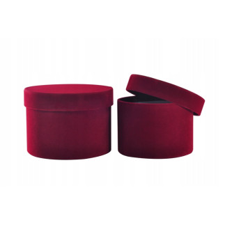 Flower Box Welurowe BURGUNDY S/2 17x13 15x11 cm