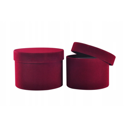 Flower Box Welurowe BURGUNDY S/2 17x13 15x11 cm
