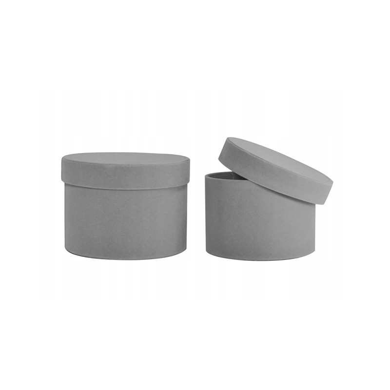 Flower Box Welurowe GRAY S/2 17x13 15x11 cm Flower Box Welurowe GRAY S/2 17x13 15x11 cm