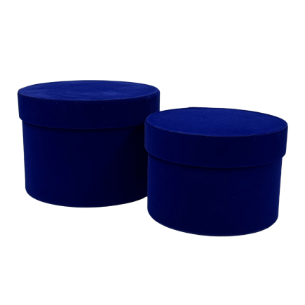 Flower Box Welurowe Royal blue do kwiatów i kompozycji S/2 17x13 15x11 cm