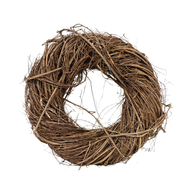 Wianek z Faszyny z Patyków Solidny Podstawa Stroik Gruby Naturalny 40 cm