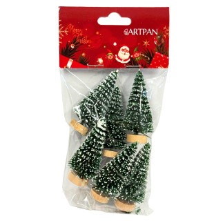 Choinka Mini dekoracja świąteczna STROIK ZIELONA OZDOBNA 6 cm 6 SZTUK