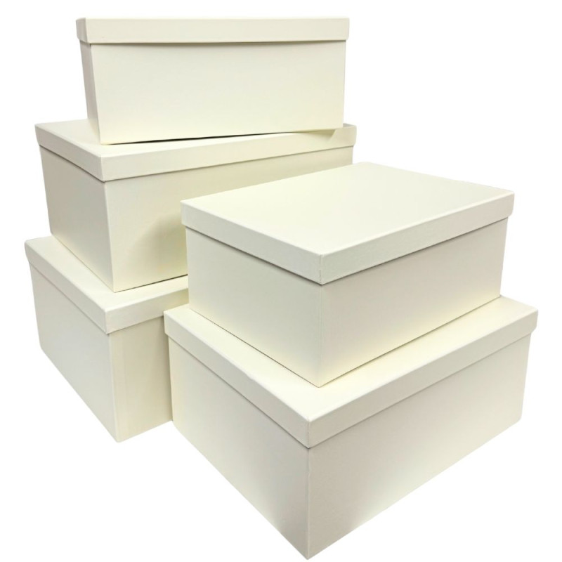 Komplet pudełek Prezentowych Zestaw Ozdobnych 5 Sztuk 36 x 27 cm Kremowy Komplet pudełek Prezentowych Zestaw Ozdobnych 5 Sztuk 36 x 27 cm Kremowy