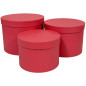 Komplet 3 Pudełek Flower Box 15 cm do Dekoracji Kompozycji Ozdobny Różowy Komplet 3 Pudełek Flower Box 15 cm do Dekoracji Kompozycji Ozdobny Różowy