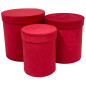 Komplet pudełek Flower Box Welurowe 3 Sztuki Ozdobne 21,2 cm Czerwony Komplet pudełek Flower Box Welurowe 3 Sztuki Ozdobne 21,2 cm Czerwony