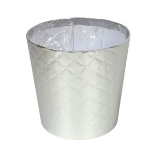 Osłonka Pudełko Flower Box na Pojedyńczego Kwiata Okrągła 12,5 cm Srebrna