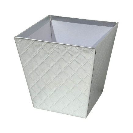 Osłonka Pudełko Flower Box na Pojedyńczego Kwiata 12,5 cm Srebrna