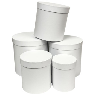 Komplet pudełek Flower Box Florystyczne do Kompozycji 5 Sztuk 25 cm Biały