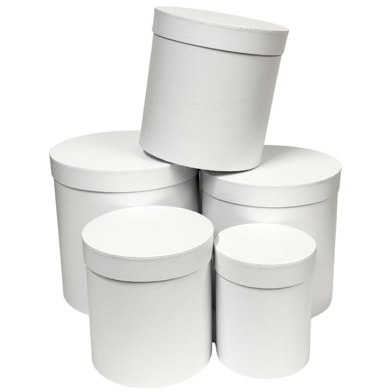 Komplet pudełek Flower Box Florystyczne do Kompozycji 5 Sztuk 25 cm Biały