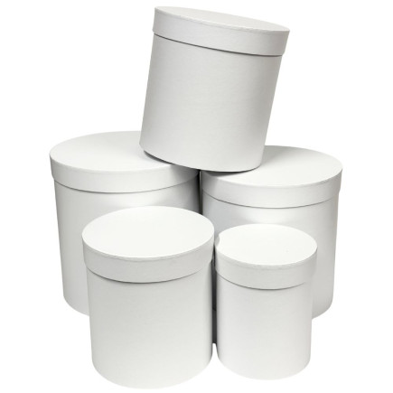 Komplet pudełek Flower Box Florystyczne do Kompozycji 5 Sztuk 25 cm Biały