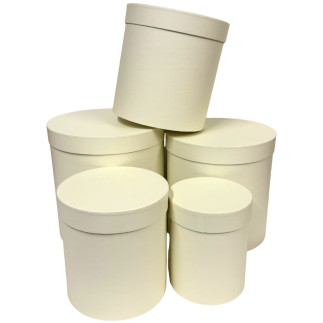 Komplet pudełek Flower Box Florystyczne do Kompozycji 5 Sztuk 25 cm Kremowy