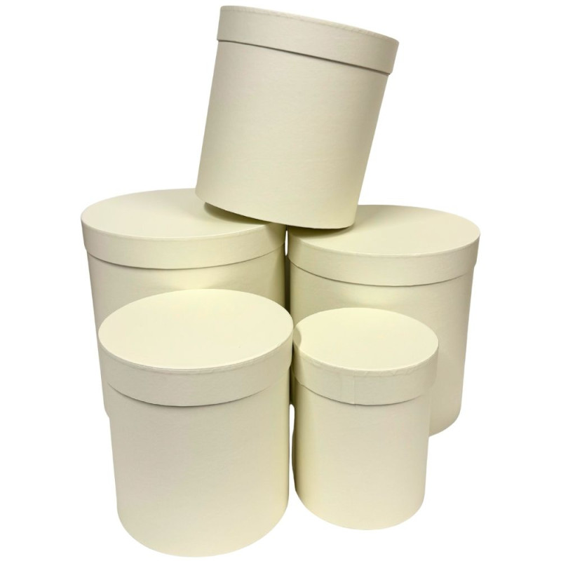 Komplet pudełek Flower Box Florystyczne do Kompozycji 5 Sztuk 25 cm Kremowy Komplet pudełek Flower Box Florystyczne do Kompozycji 5 Sztuk 25 cm Kremowy