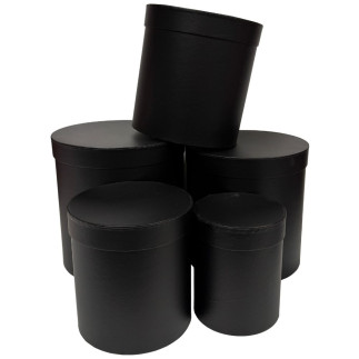 Komplet pudełek Flower Box Florystyczne do Kompozycji 5 Sztuk 25 cm Czarny