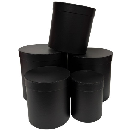Komplet pudełek Flower Box Florystyczne do Kompozycji 5 Sztuk 25 cm Czarny