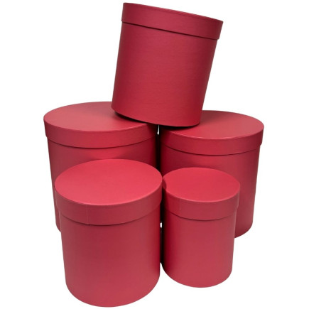 Komplet pudełek Flower Box Florystyczne do Kompozycji 5 Sztuk 25 cm Różowe