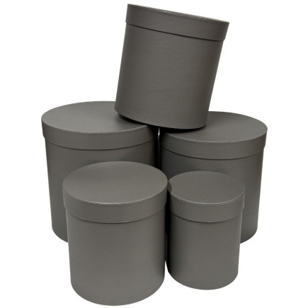 Komplet pudełek Flower Box Florystyczne do Kompozycji 5 Sztuk 25 cm Szare